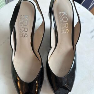 Michael Kors Black Patent Wedges